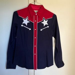 Roper western rodeo shirt size small. Patriotic rodeo shirt